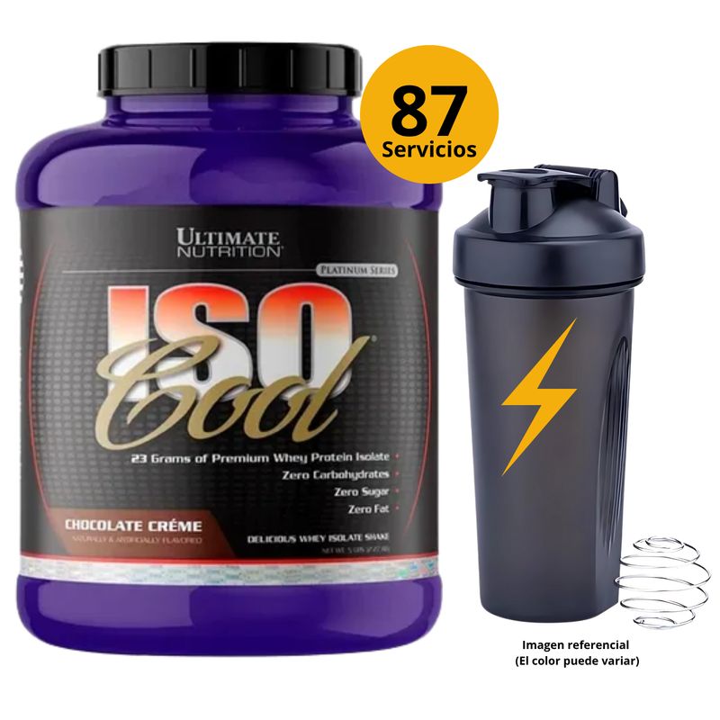 ULTIMATE NUTRITION - ISO COOL 5LB CHOCOLATE + SHAKER - PROTEÍNA ISOLATADA