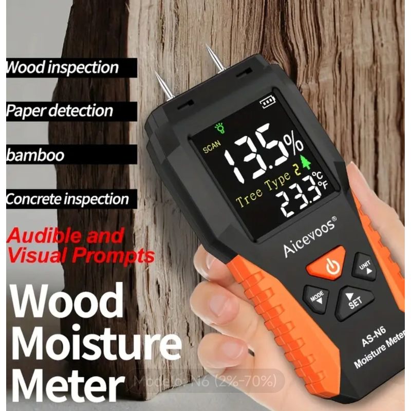GENERICO - MEDIDOR DE HUMEDAD DE MADERA PROBADOR DE SONDAS DE TEMPERATURA