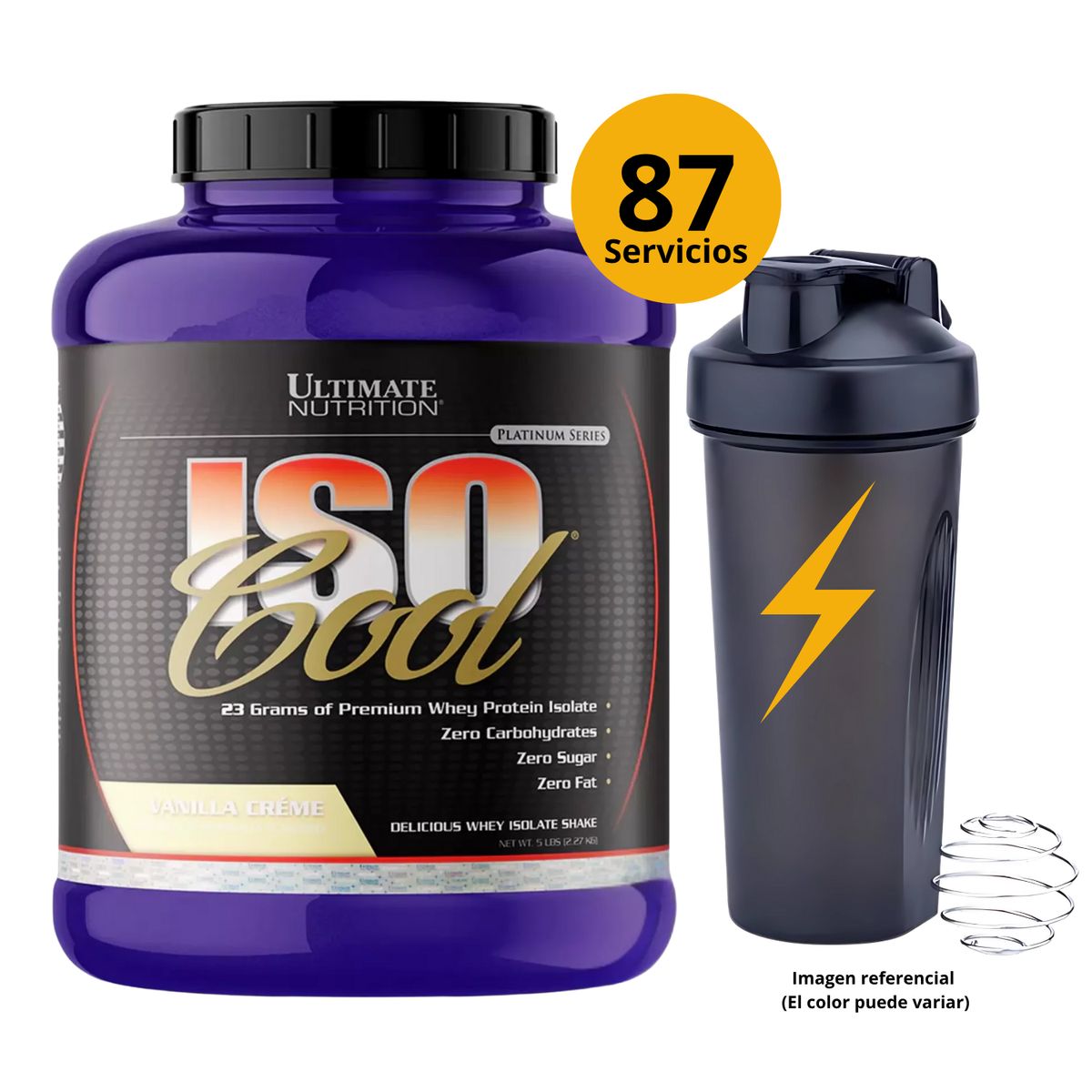 ULTIMATE NUTRITION - ISOCOOL 5LB VAINILLA + SHAKER - PROTEÍNA ISOLATADA