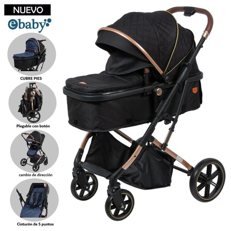 EBABY - Coche Cuna Moisés SATURNO EB126-1 Negro