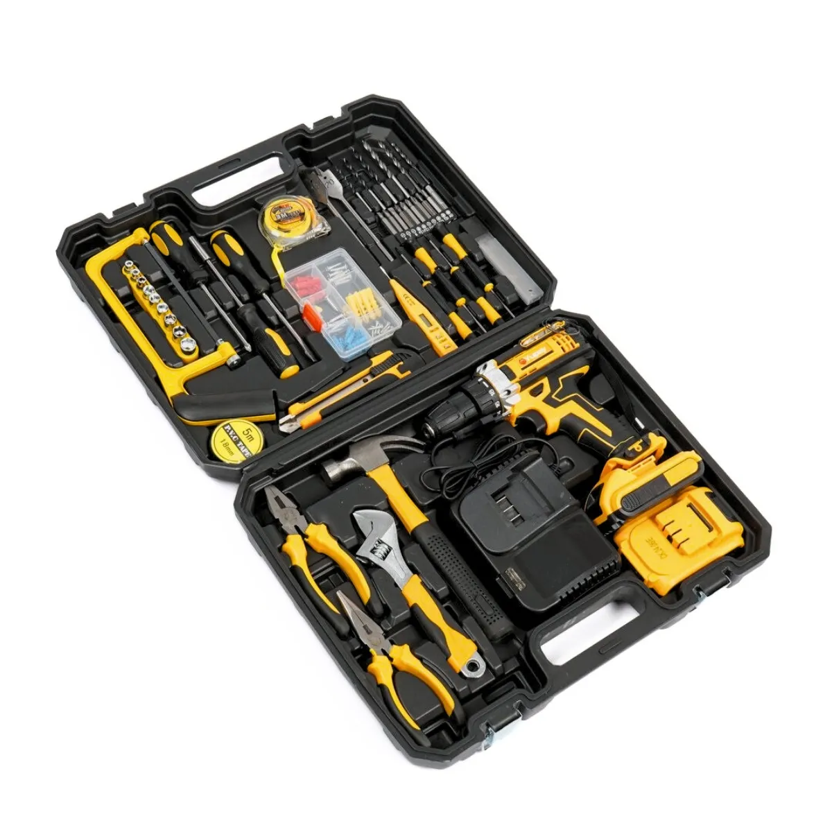 GENERICO - Kit Taladro Percutor Atornillador Inalámbrico 180V Doble Batería