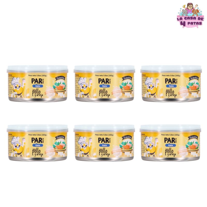 GENERICO - Alimento Húmedo Par Pets sabor a Pollo con Arverja x6