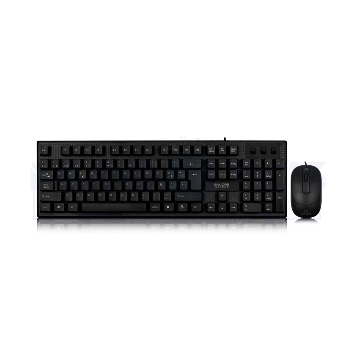 ENKORE - Teclado y Mouse con cable USB color negro Enkore ENT502
