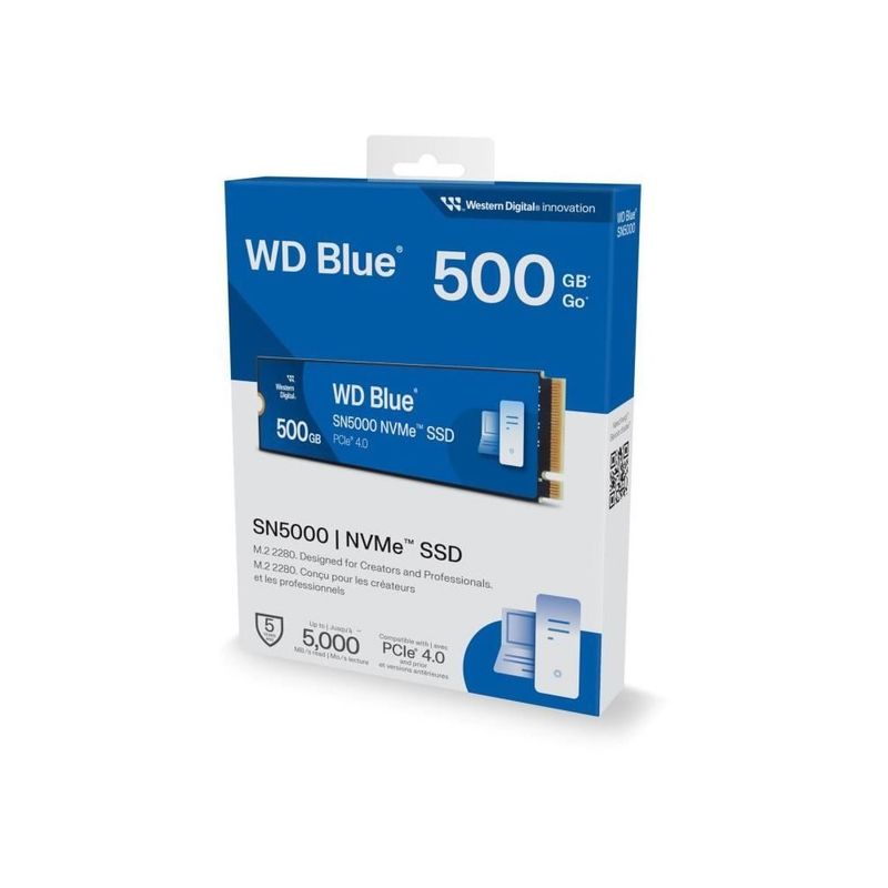 WESTERN DIGITAL - Disco Solido SSD WD SN5000 500GB M2 2280 PCIe 4.0 NVMe