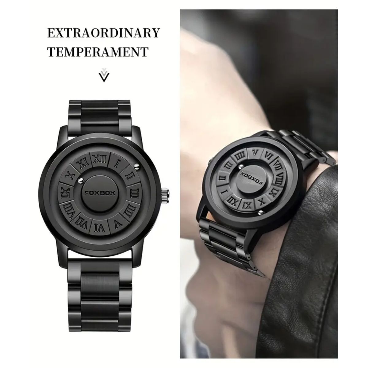 GENERICO - RELOJ MAGNETICO CON CORREA DE ACERO INOXIDABLE