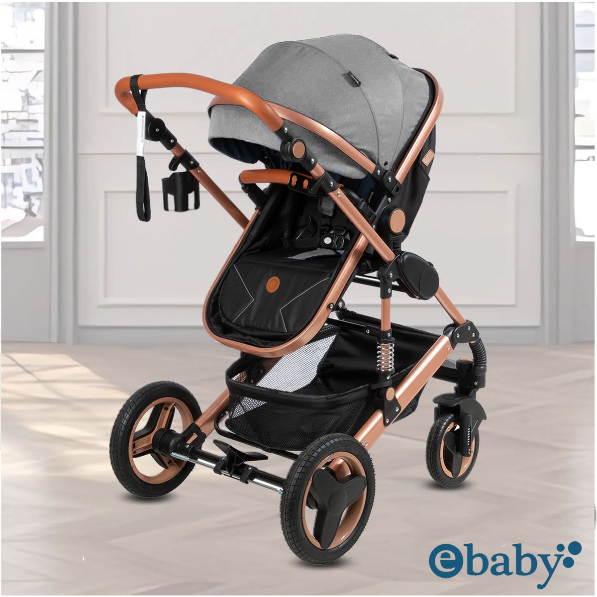 EBABY - Coche Moisés de Lujo «SAGIRA» Edición Limitada Gray