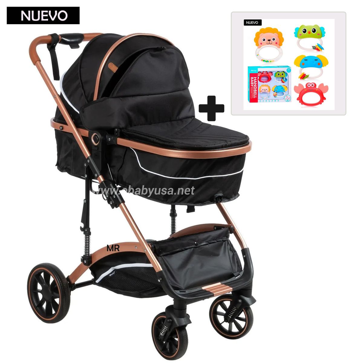 EBABY - Coche para Bebes SUNDANCE EB-157 Negro +Sonajero