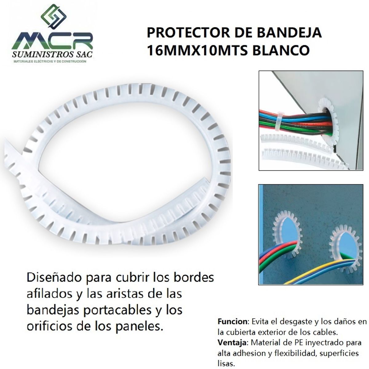 GENERICO - PROTECTOR DE BENDEJA 16MMX10MTS COLOR BLANCO