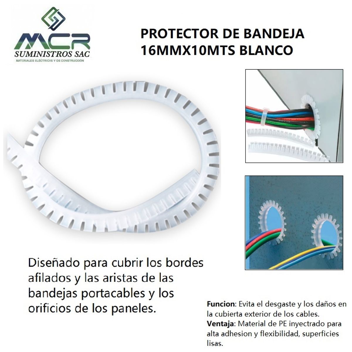 GENERICO - PROTECTOR DE BENDEJA 16MMX10MTS COLOR BLANCO