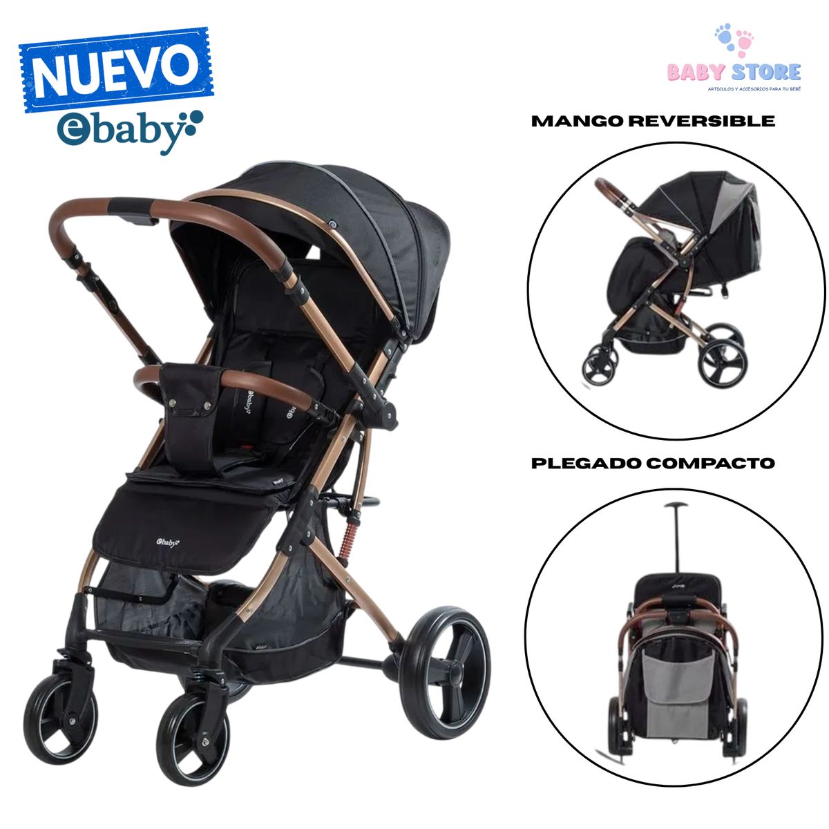 EBABY - EBABY COCHE MALETA RUDI PREMIUM COMPACTO