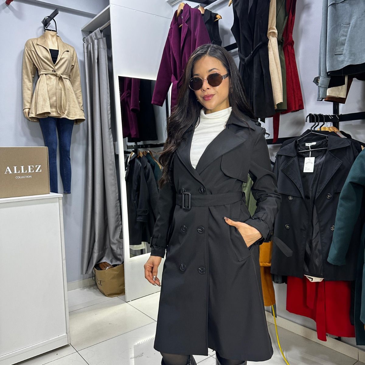 ALLEZ COLLECTION - Gabardina larga casual elegante