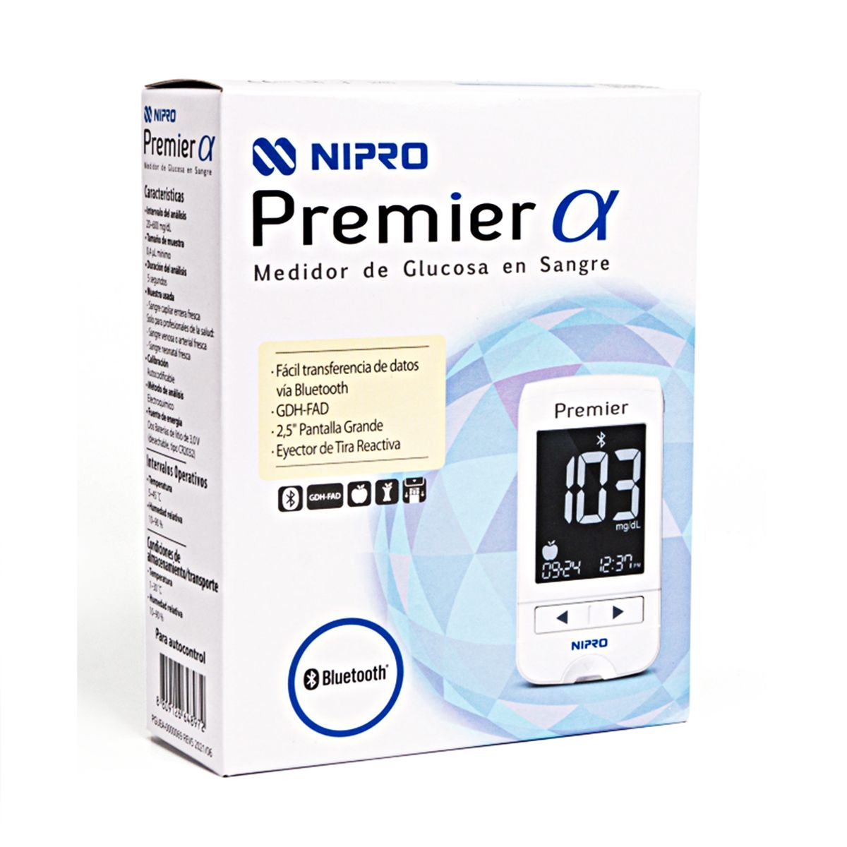 NIPRO - Glucometro Medidor De Glucosa Bluetooth Nipro Premier