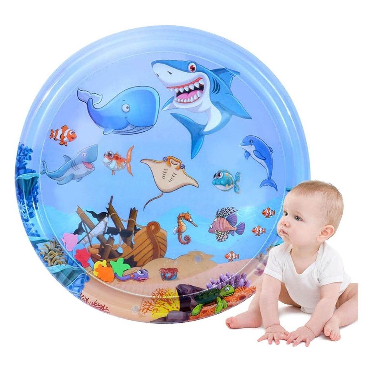 GENERICO - Alfombra Circular Sensorial de Agua para Bebé