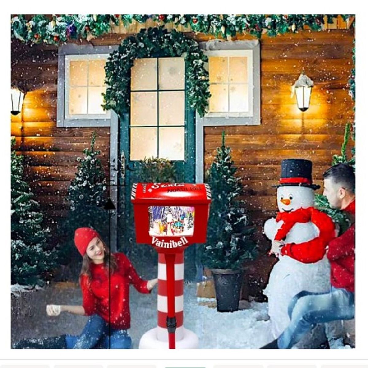 GENERICO - Buzón Navideño Para Cartas Musical y Con Efecto Nieve 1.10 CM