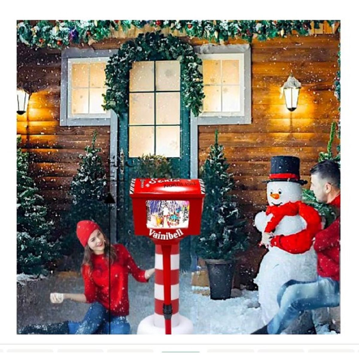 GENERICO - Buzón Navideño Para Cartas Musical y Con Efecto Nieve 1.10 CM