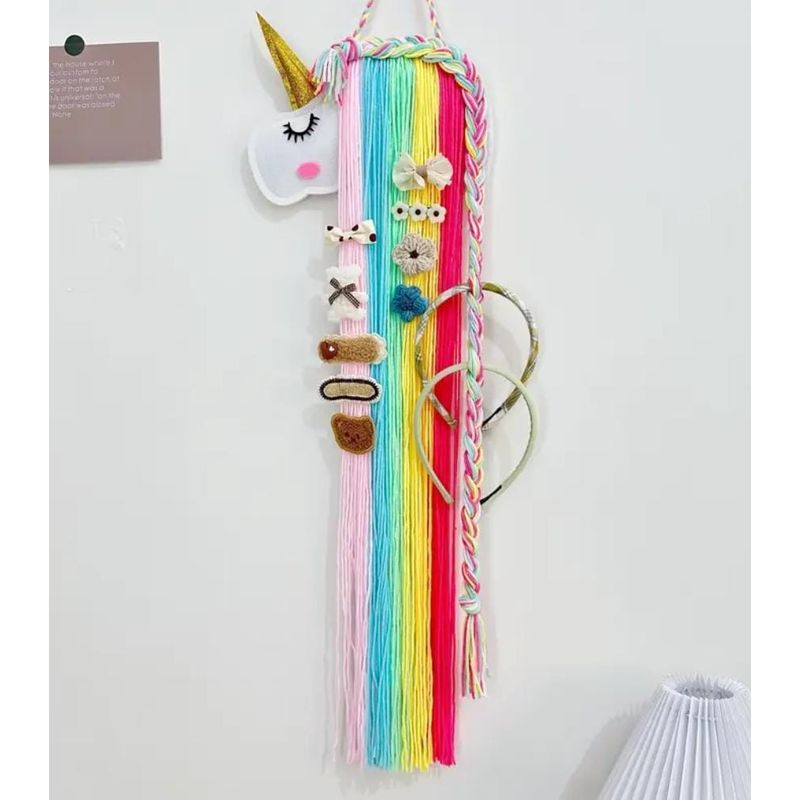 GENERICO - Organizador Unicornio de Lazos y Ganchos para Niña Arcoiris
