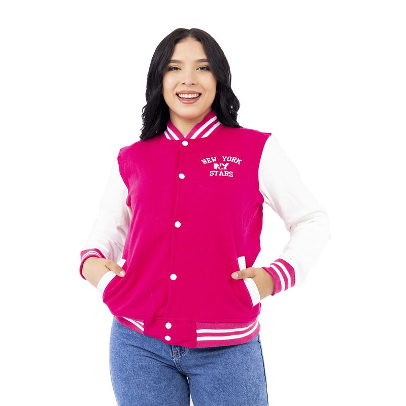 NEW YORK STARS - Casaca de Mujer Modelo Americana - Fucsia