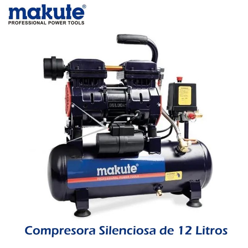 MAKUTE - COMPRESORA SILENCIOSA DE AIRE DE  12 LITROS