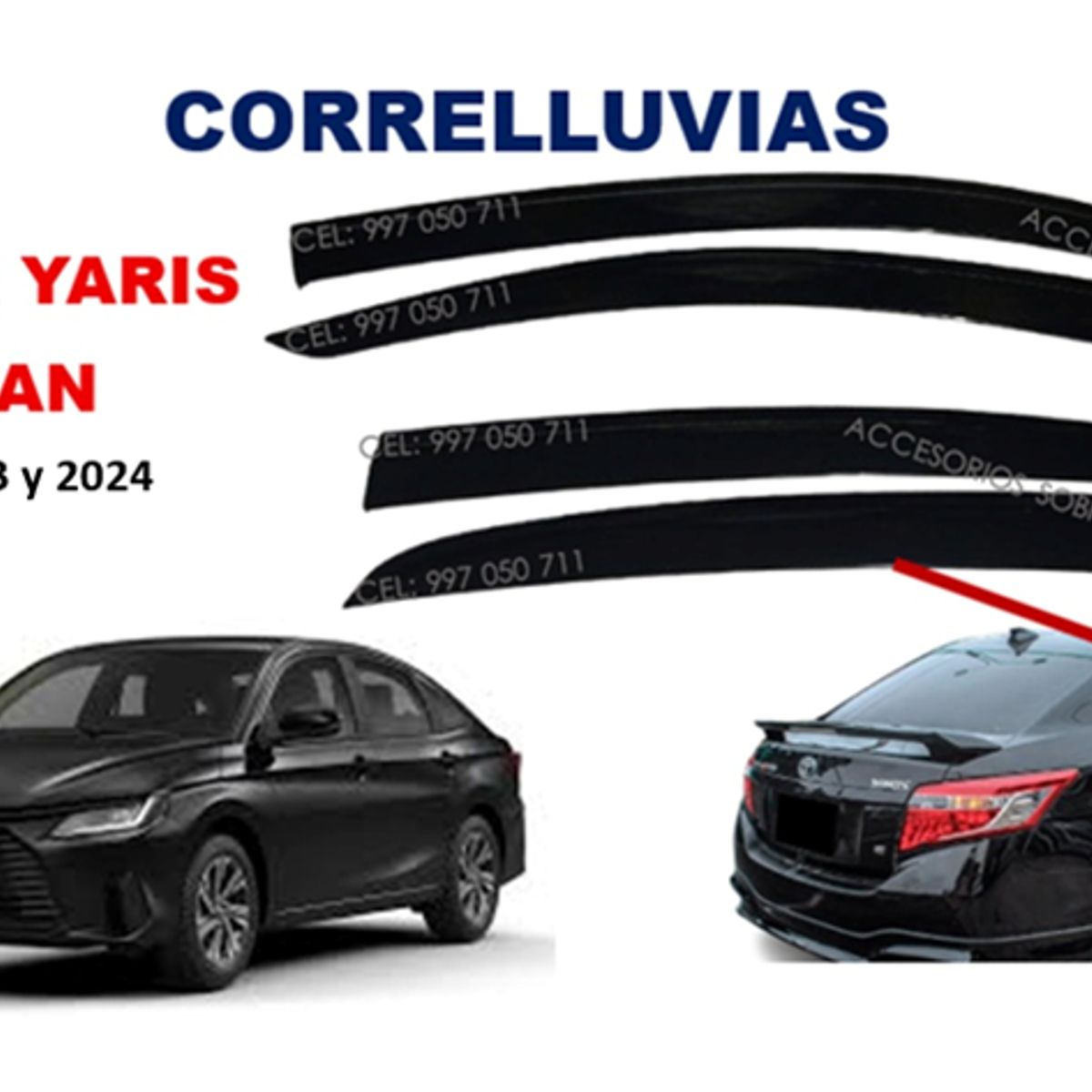 GENERICO - Correlluvias TOYOTA YARIS SEDAN año 2023 al 2024