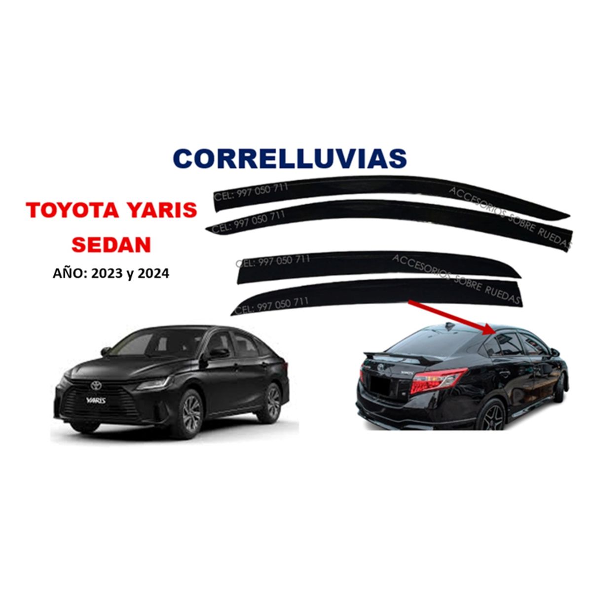 GENERICO - Correlluvias TOYOTA YARIS SEDAN año 2023 al 2024