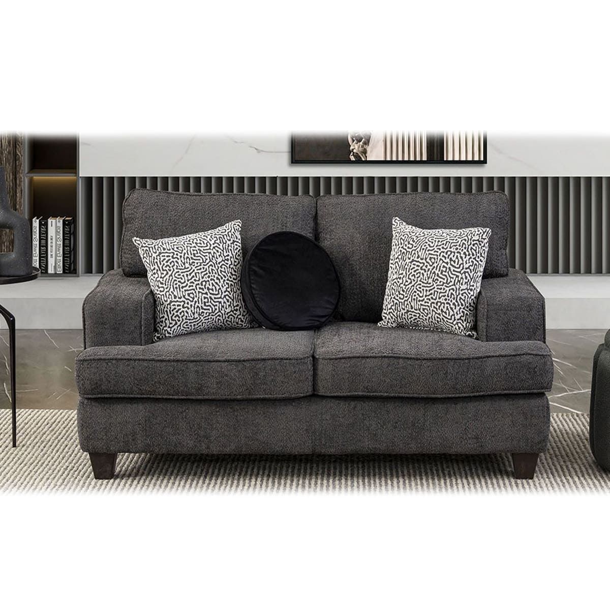 GENERICO - Sofa Dos Cuerpos Diamon Gris Oscuro