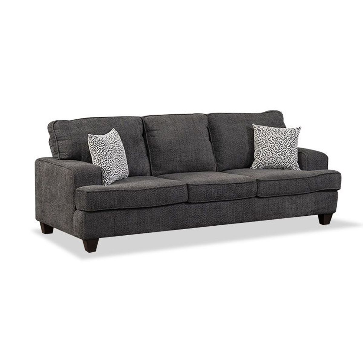 GENERICO - Sofa Tres Cuerpos Diamon Gris Oscuro