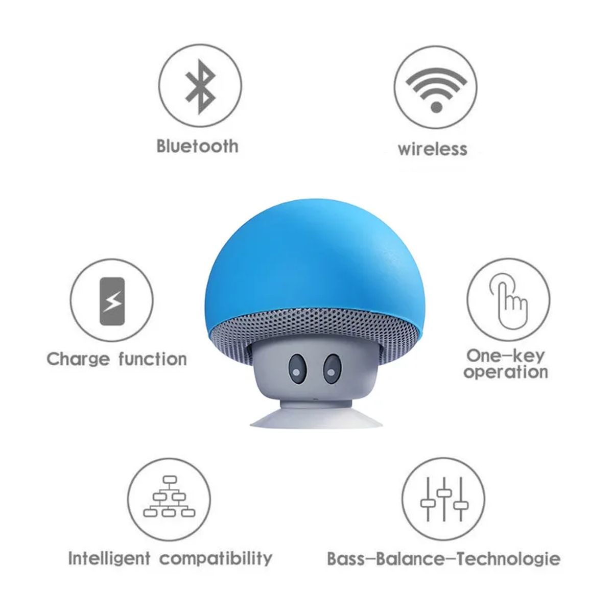 GENERICO - PARLANTE BLUETOOTH PORTATIL CON MICROFONO HONGUITO MINI