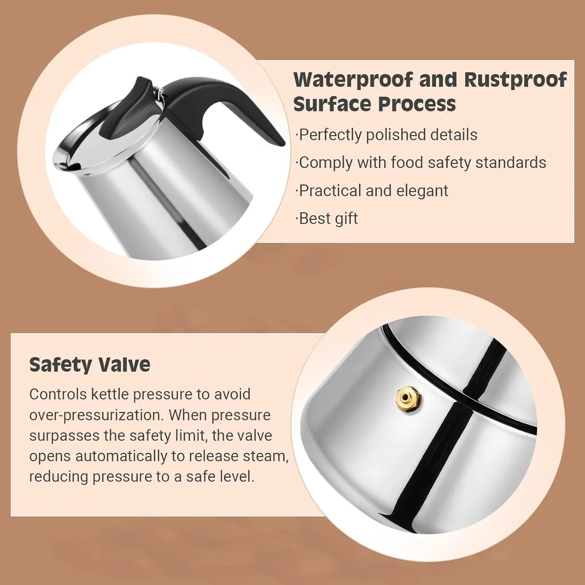 GENERICO - Cafetera  italiana de acero 4 tz