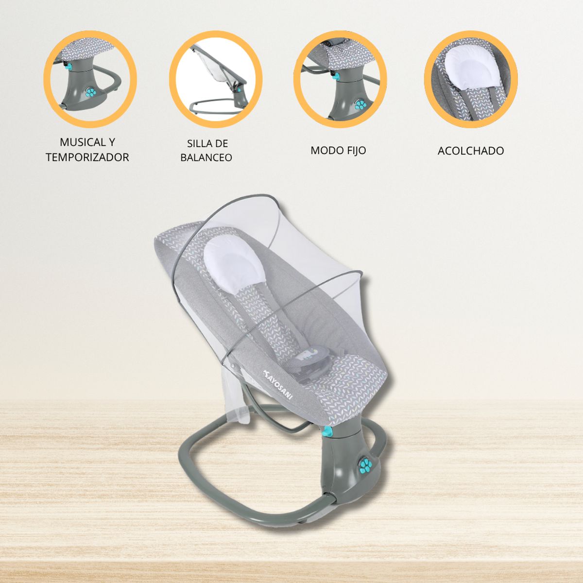 INFANTI - Silla Nido 3 en 1 INFANTI «DELUXE» Gray