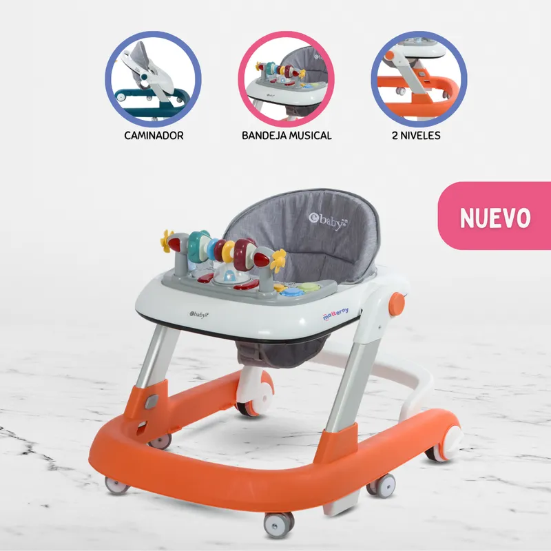 EBABY - Andador Caminador Interactiva para Bebés «FUNNY» Orange