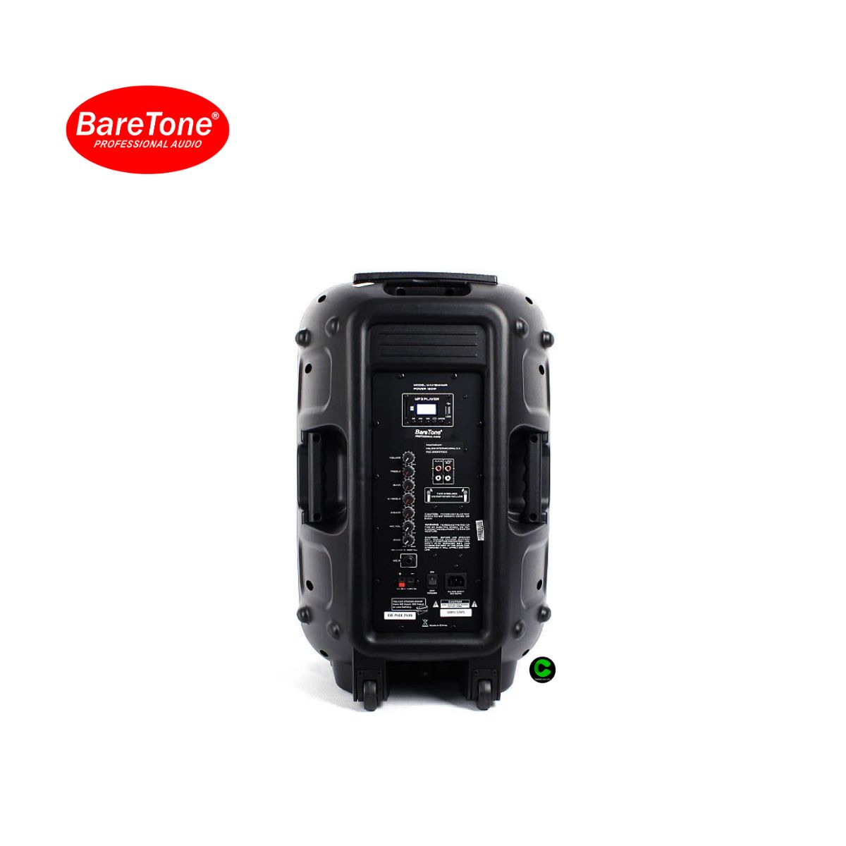 BARETONE - Parlante activo 15 BARETONE 1200W MAX-15MHWR 2UHF