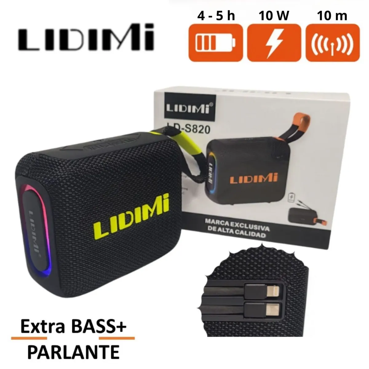 LIDIMI - Parlante Portátil Lidimi LD-S820 Con Power Bank BT USB Color Aleatorio