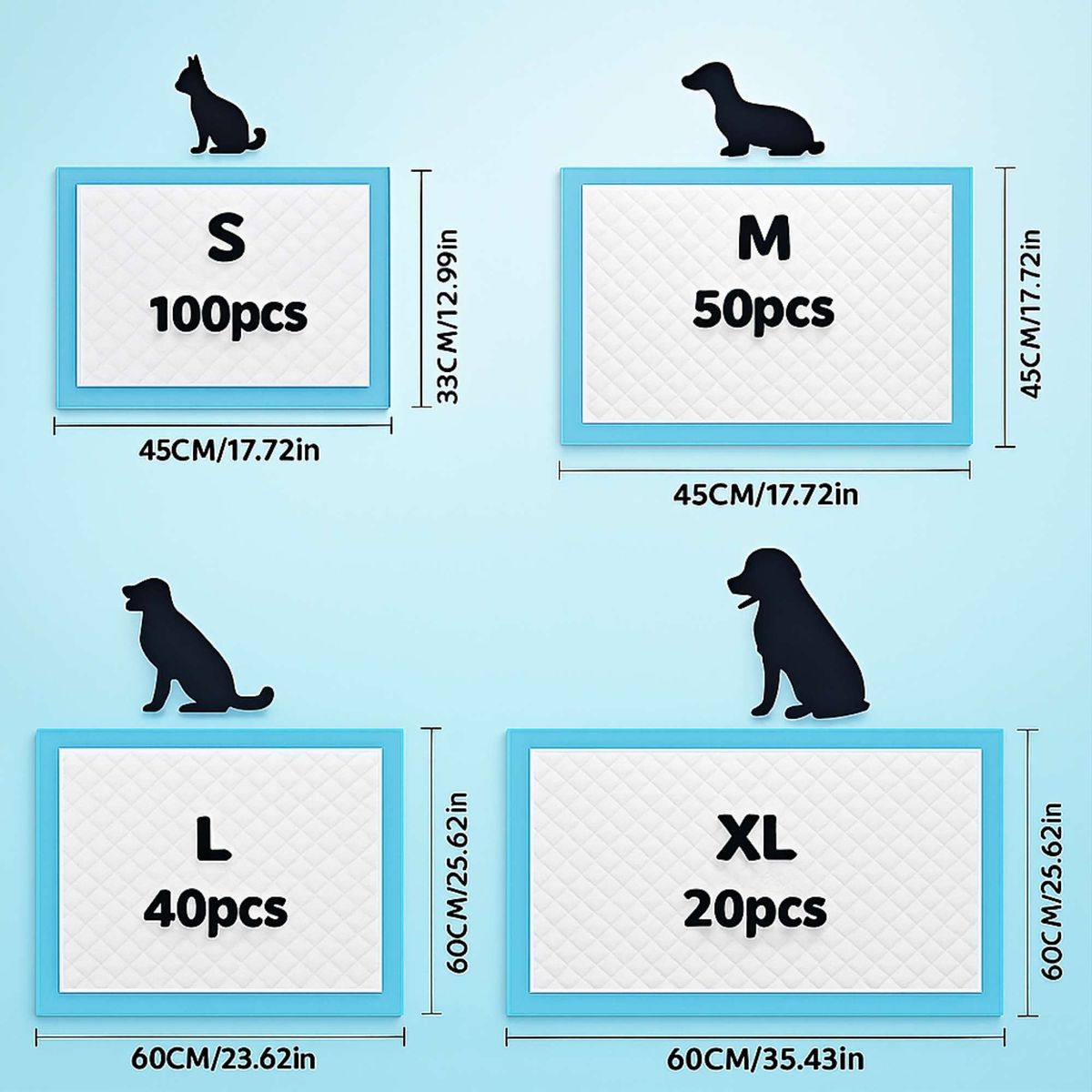 GENERICO - Training Pad - Pañal de Piso Talla L - 60 x 60 cm