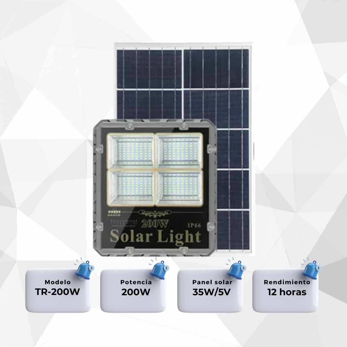 GENERICO - REFLECTOR SOLAR LED  200W