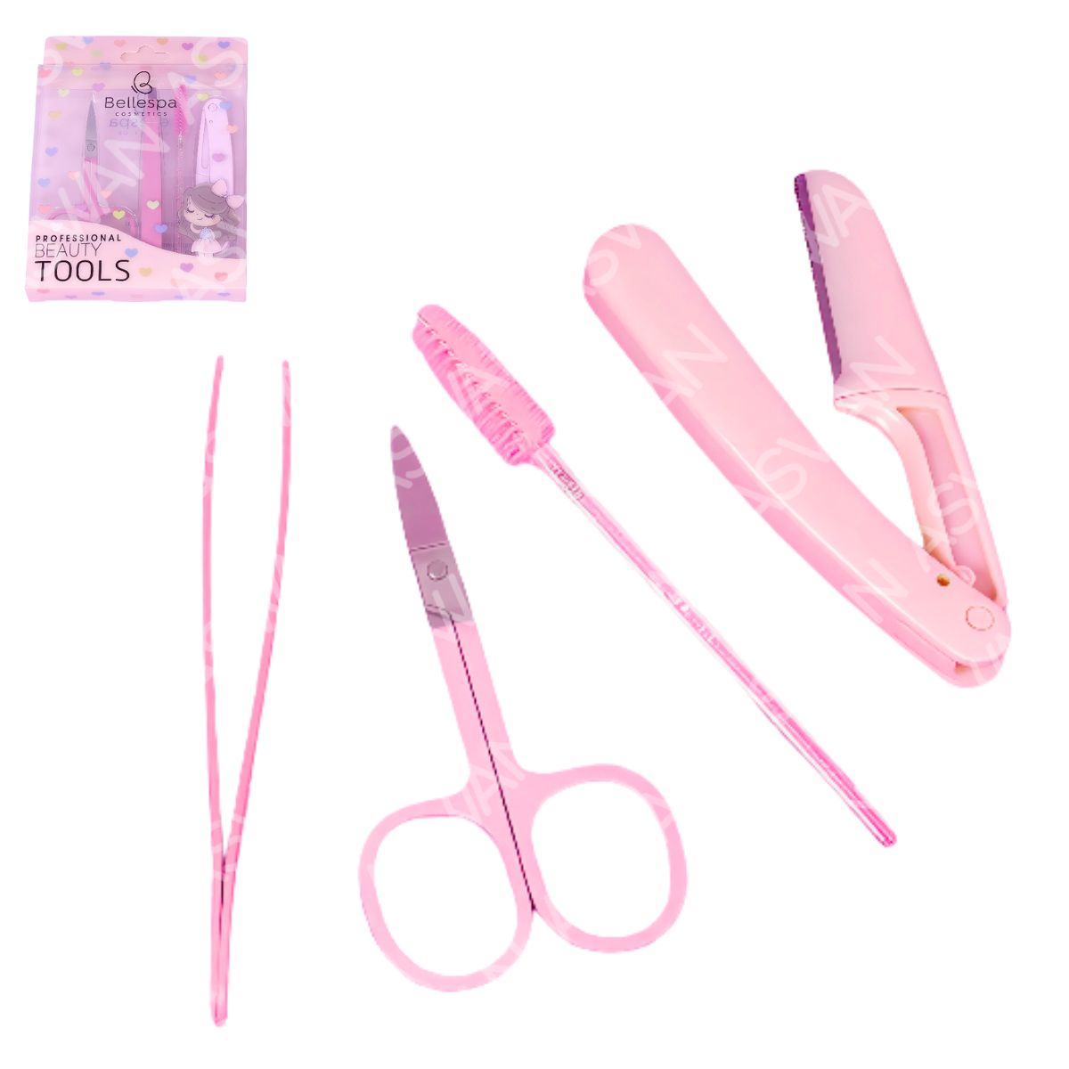 GENERICO - Set De Beauty Tools x4 Piezas Lila - Bellespa