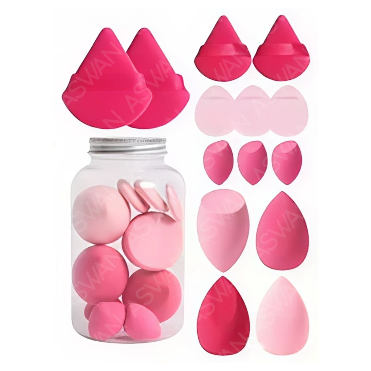 GENERICO - Set de Esponjas Para Maquillaje x14 Piezas Fucsias