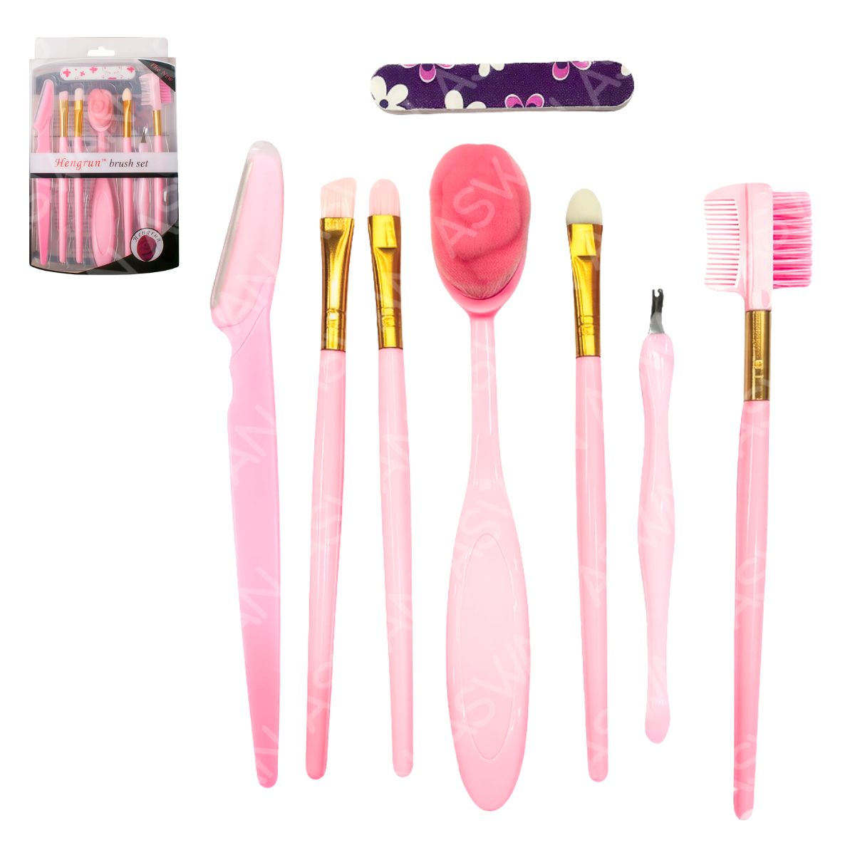 GENERICO - Set De Brochas De Maquillaje Hendren x7 Piezas Rosa