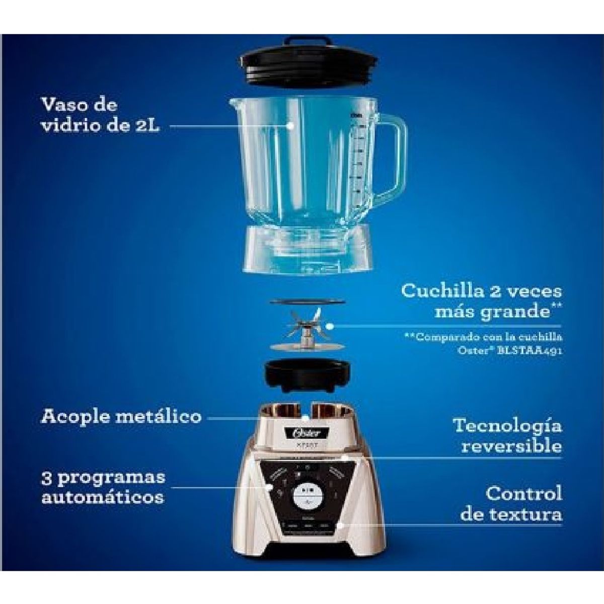 OSTER - Licuadora Oster Xpert con Vaso Blend'N Go - BLST3B CPG 053