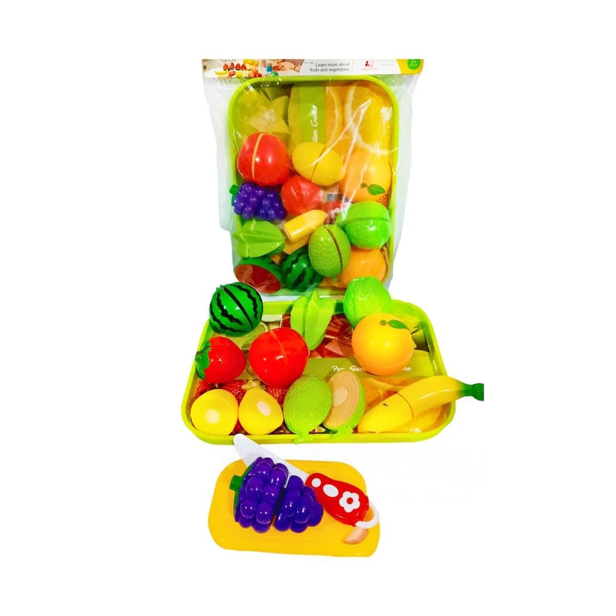 GENERICO - Set con Tabla de Cortar Didactico con Bandeja de Frutas