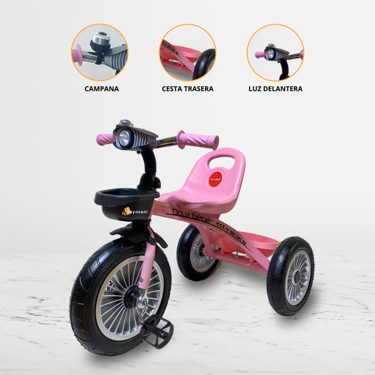DOUX BEBE - Triciclo Chavo para Niños DOUX BEBE «TRIKE II» Pink