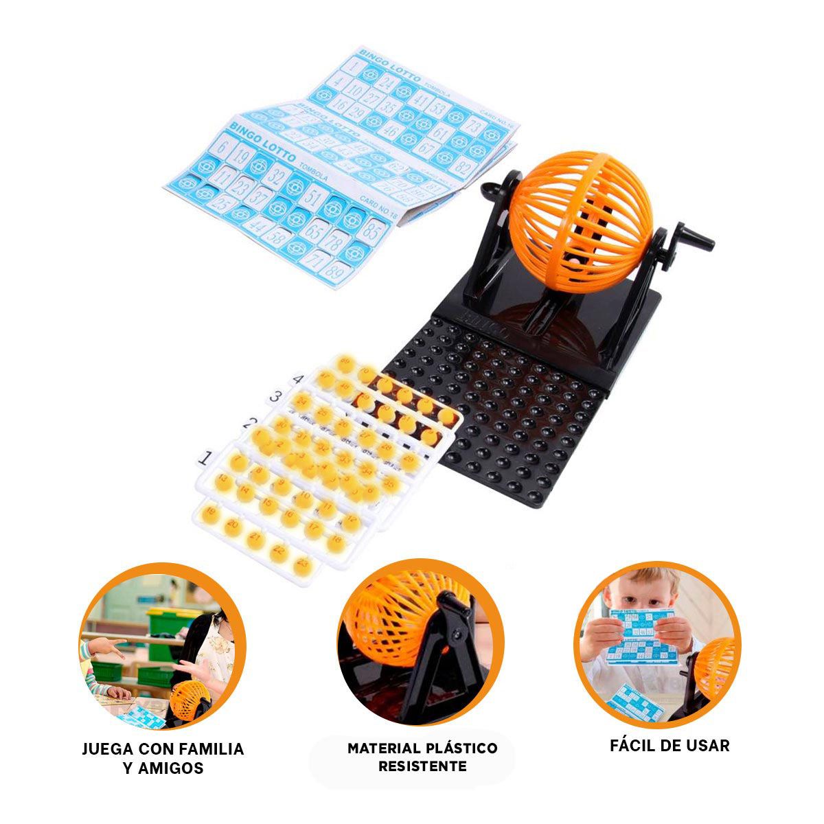 RYBIU IMPORT - Pack2 Juego de Bingo Atractivo Color Negro Y+Ligas de Regalo