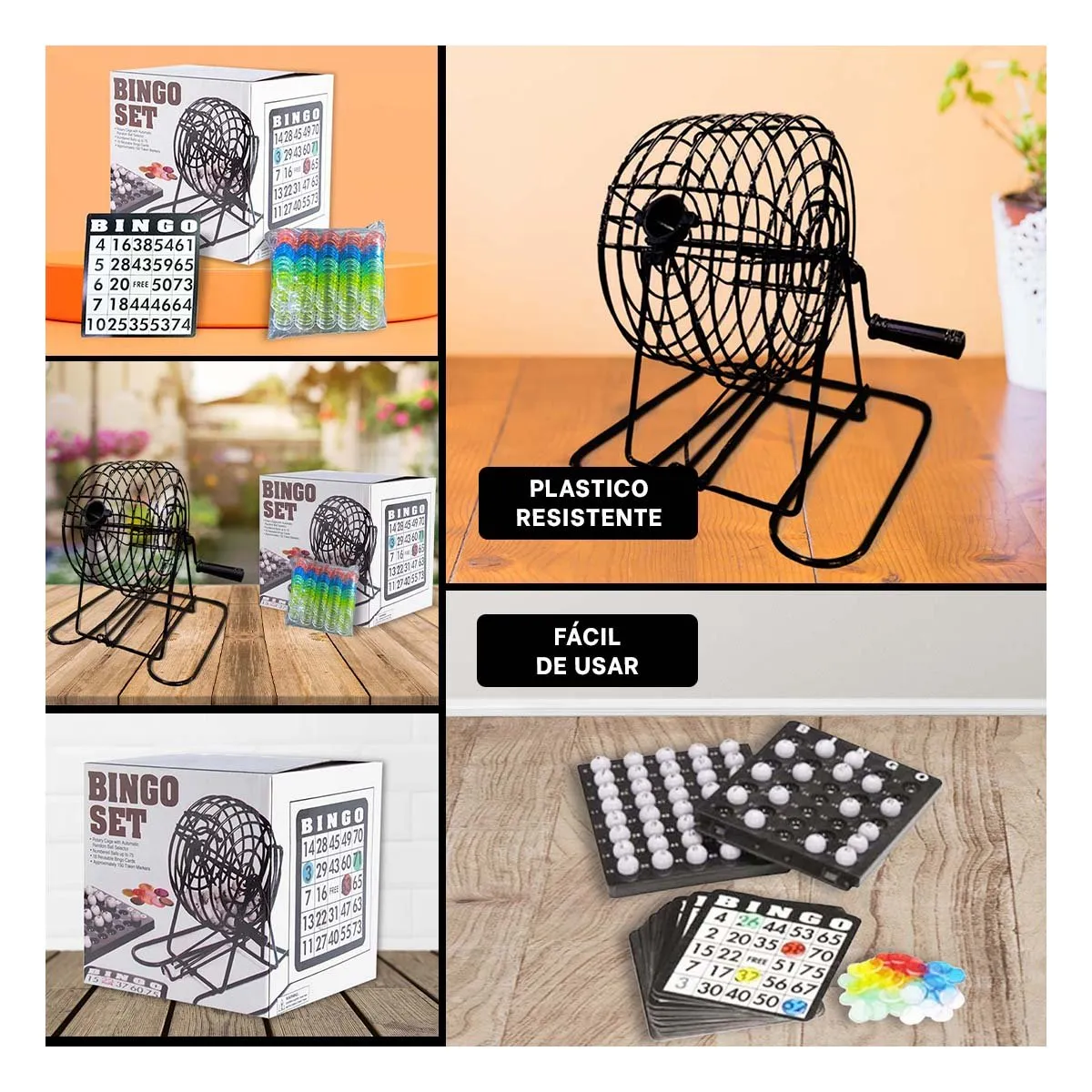 RYBIU IMPORT - Juego de Bingo con Cartillas para Multijugadores