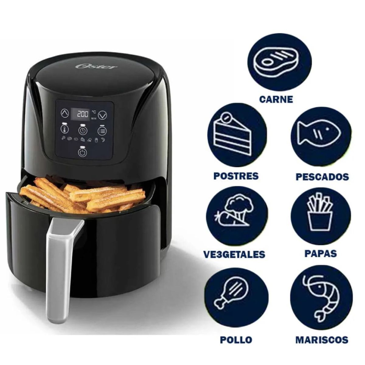 OSTER - Freidora de aire digital Oster® de 18L CKSTAF18D + LIBRO INSTANT CRISP