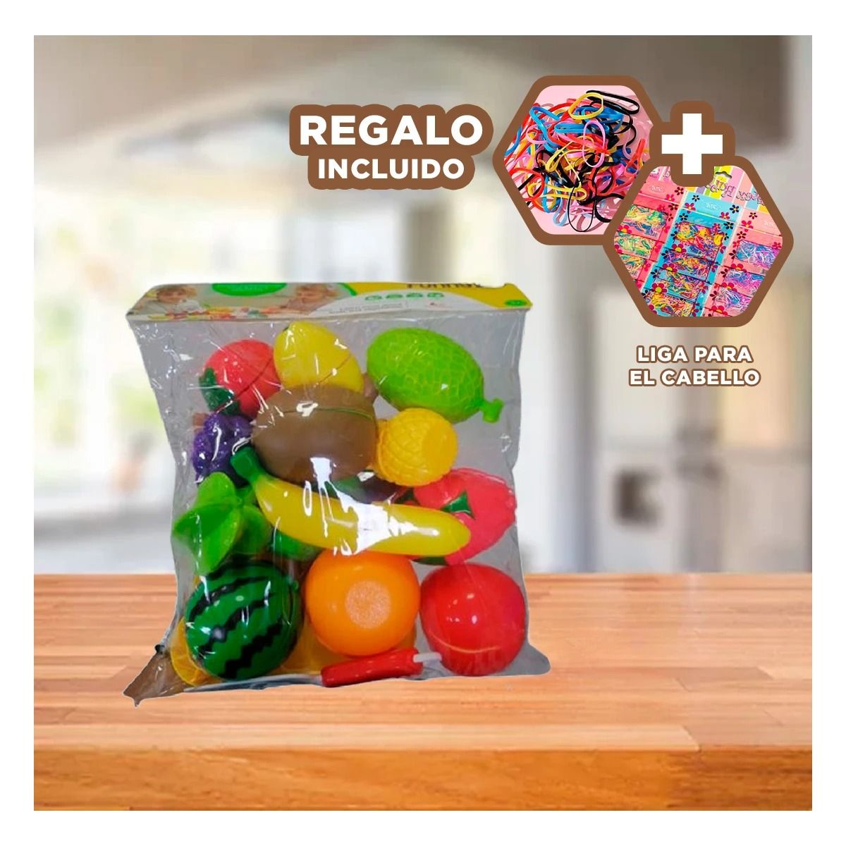 RYBIU IMPORT - Pack12 Juguete con Tabla de Frutas Y+Ligas de Regalo