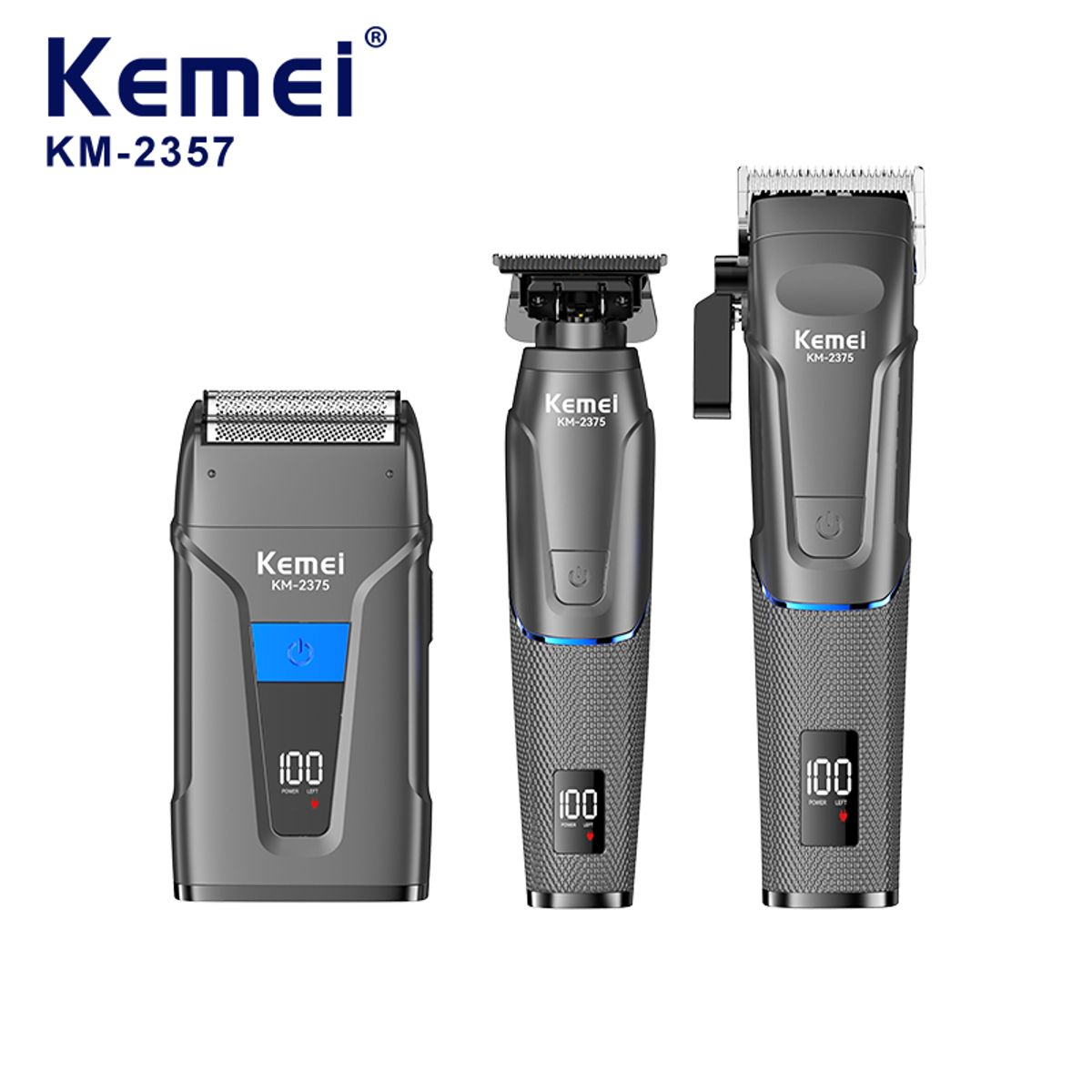 KEMEI - combo Kemei Km-2375 Trimmer Clipper Y Shaver Pantalla Led