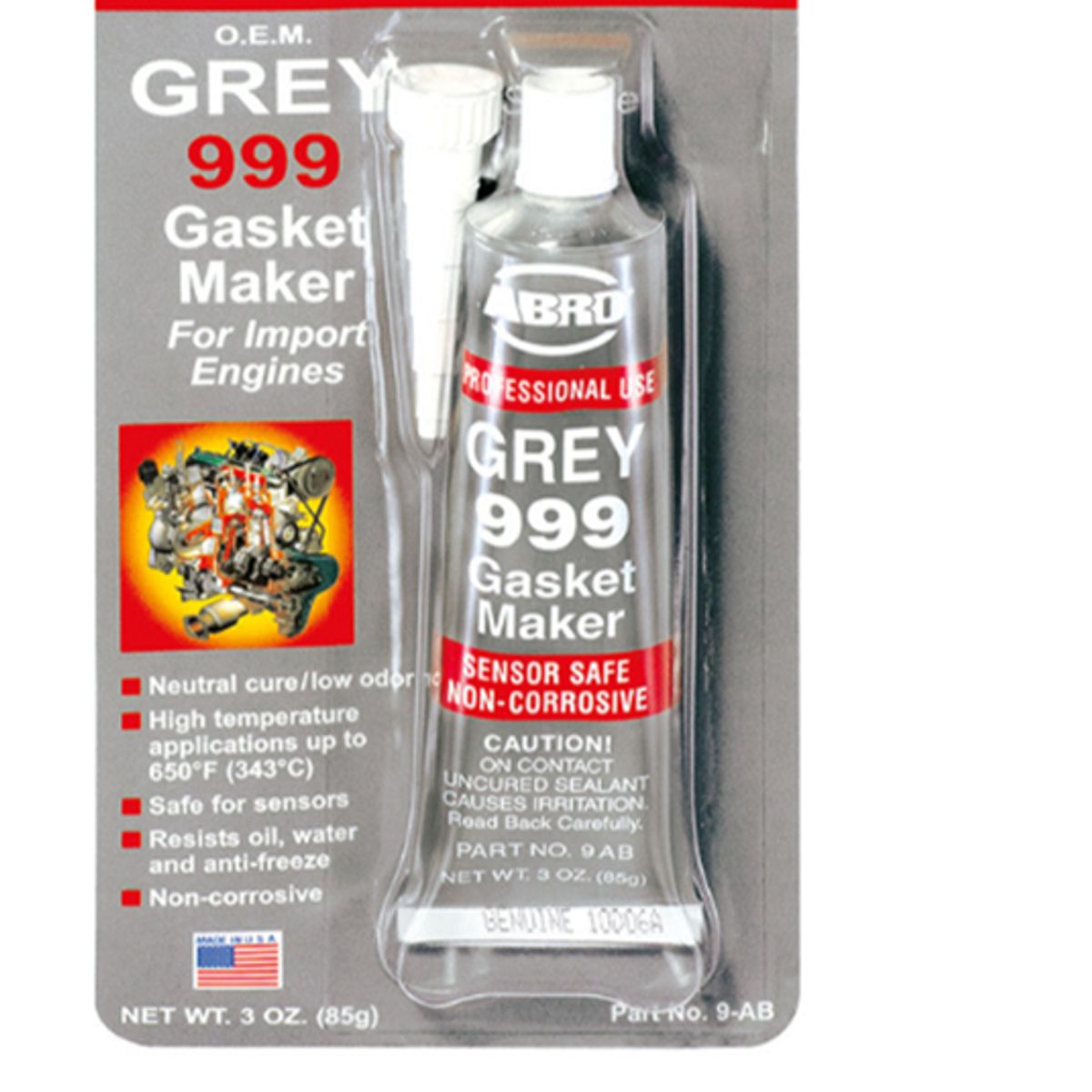 ABRO - SILICONA ABRO GREY 999 85G (3 OZ) USA X 12UND