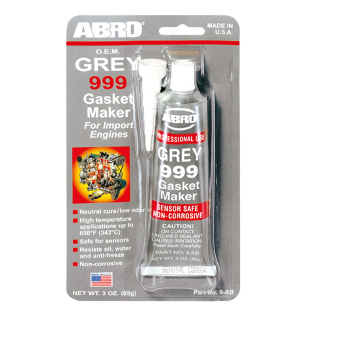 ABRO - SILICONA ABRO GREY 999 85G (3 OZ) USA X 12UND
