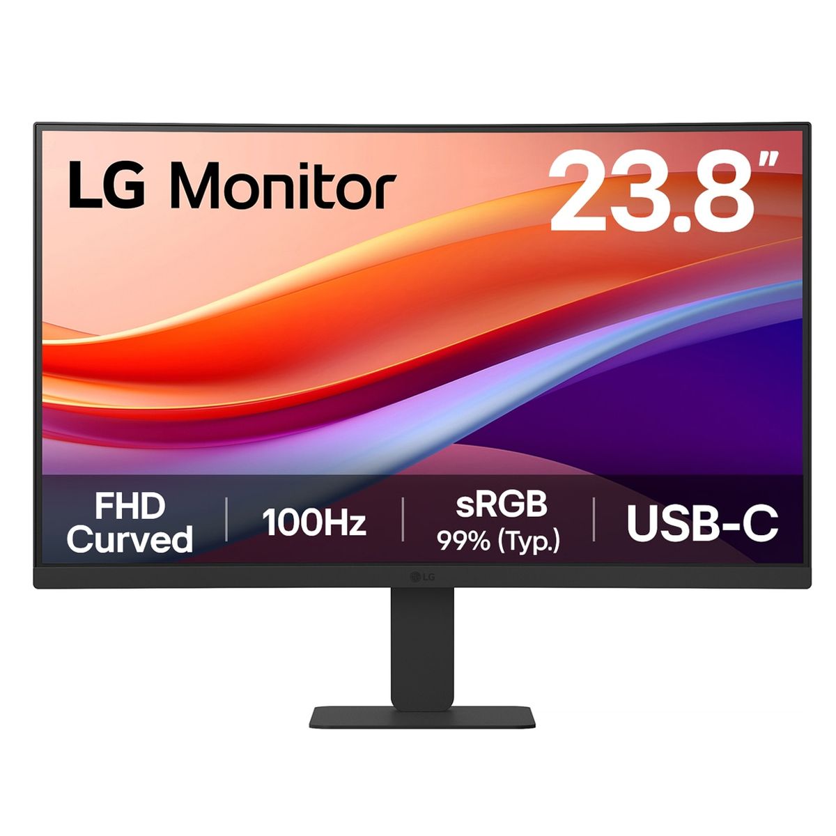 LG - Monitor LG 24U421A-B Curvo 23.8 FHD VA 100Hz HDMI USB-C 15W Audio-Out