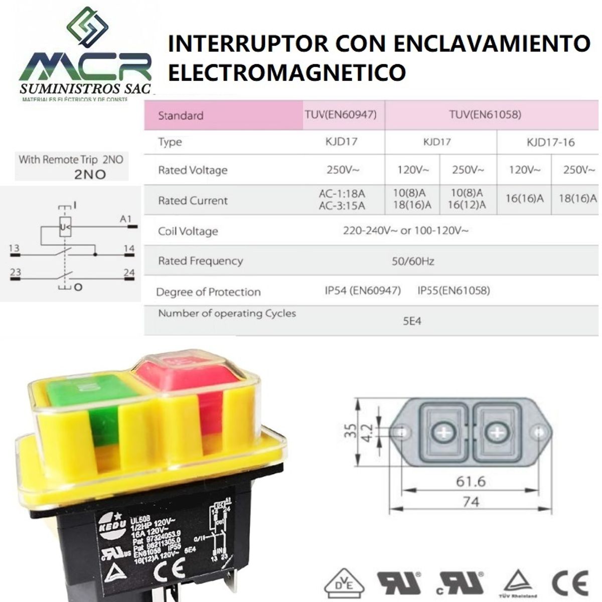 GENERICO - INTERRUPTOR CON ENCLAVAMIENTO ELECTROMAGNETICO