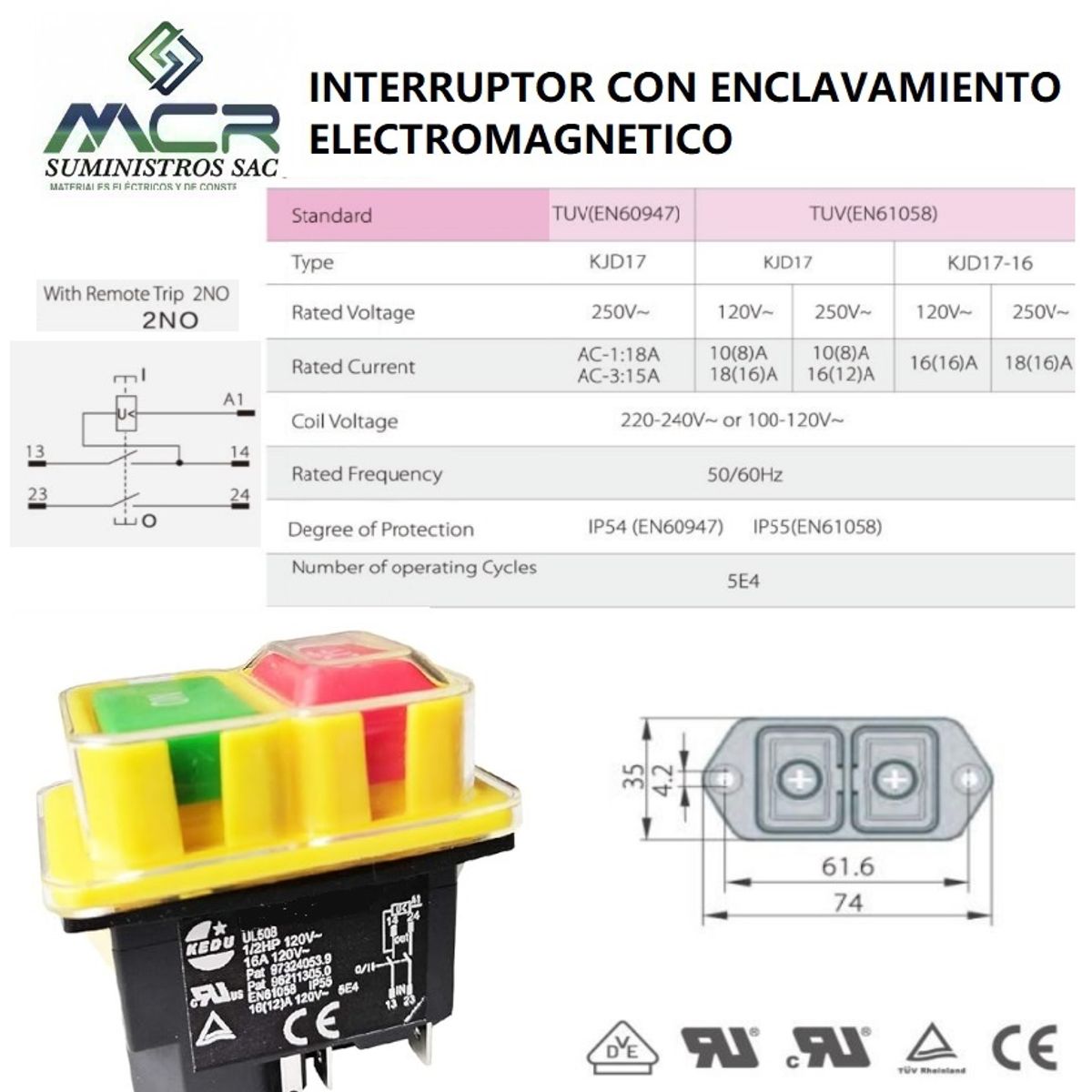 GENERICO - INTERRUPTOR CON ENCLAVAMIENTO ELECTROMAGNETICO